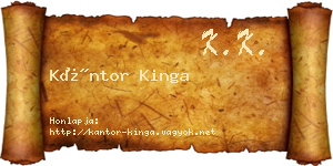 Kántor Kinga névjegykártya