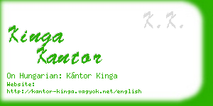 kinga kantor business card